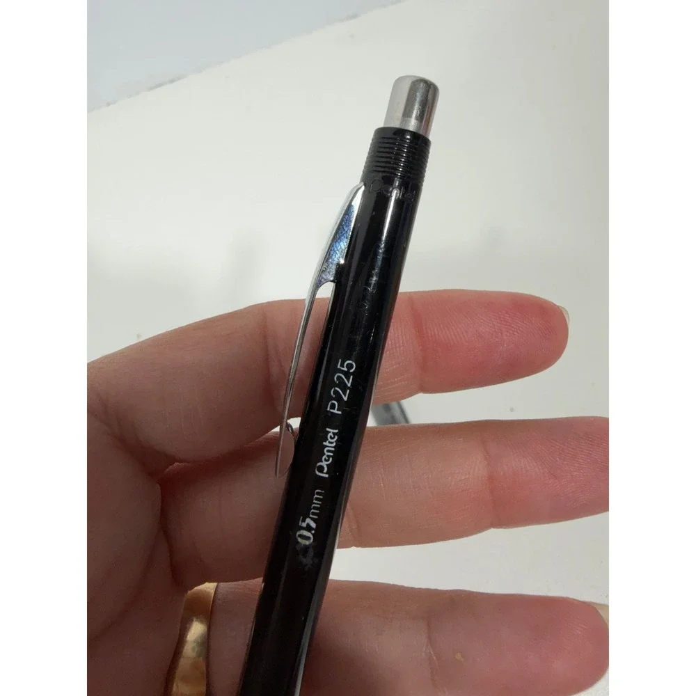 Pentel‎ P225 Sharp Mechanical Pencil 0.5mm Black w HB Lead Refills and Erasers